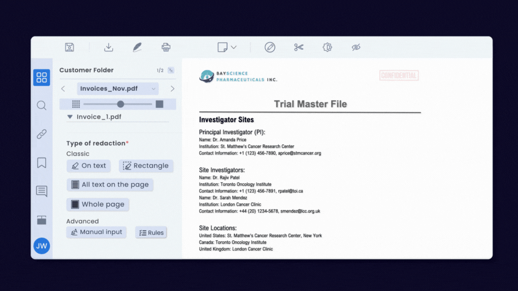 Redaction in ARender