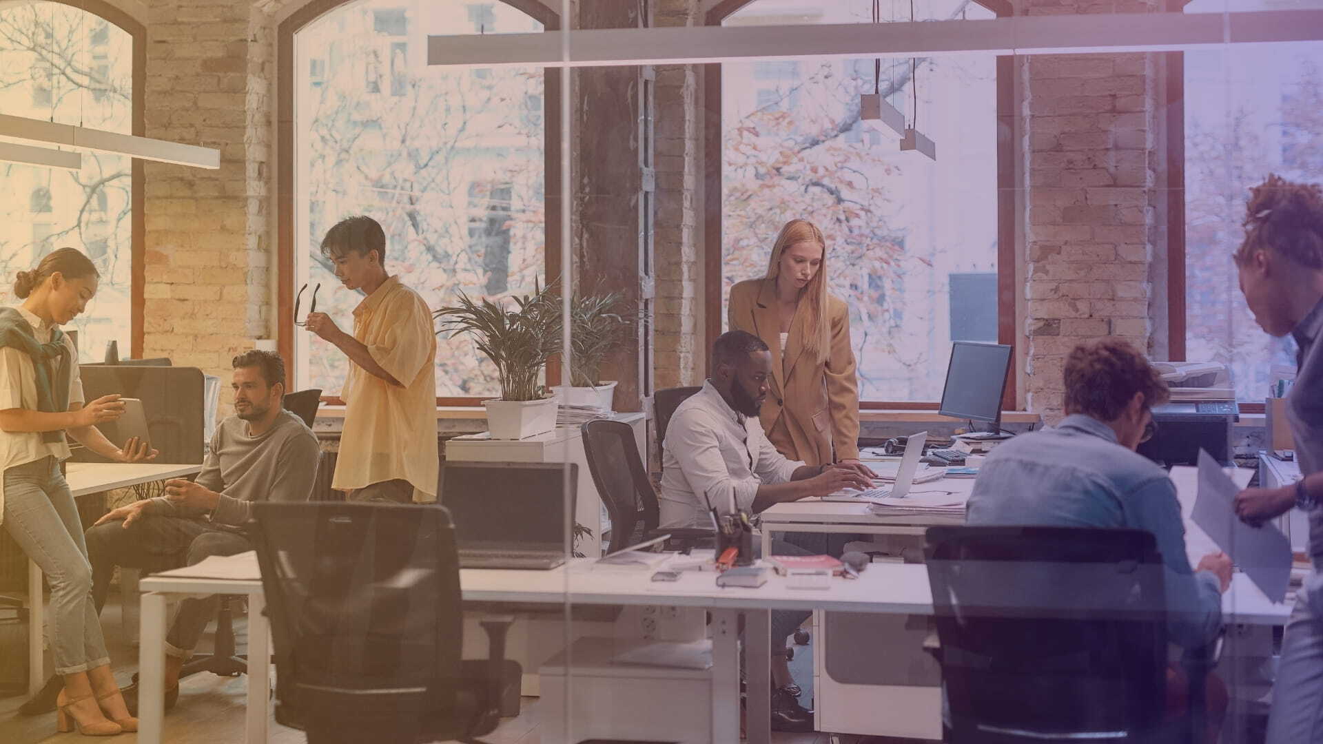 Collaborateurs au travail dans un open space